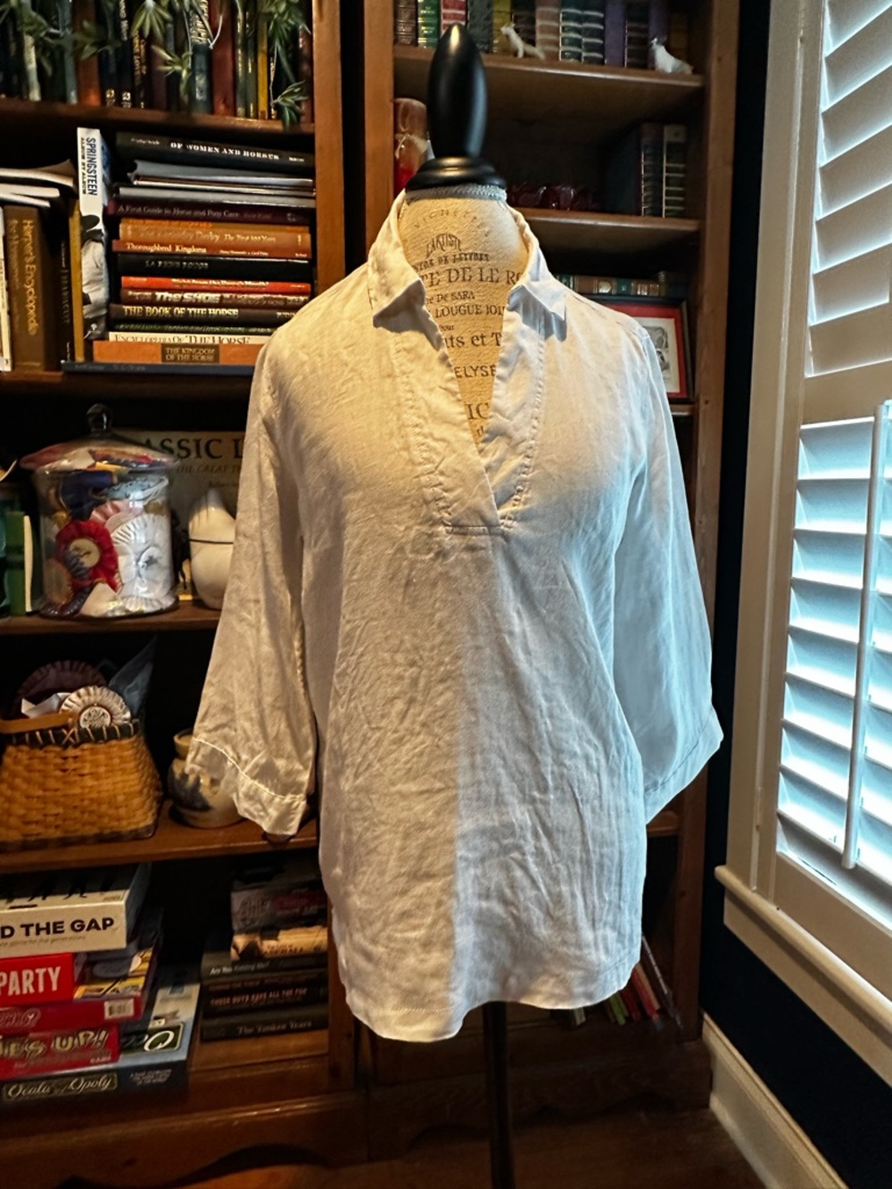 Tahari Lt. Tan 100% Linen Tunic